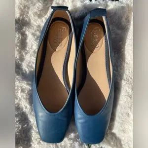 Franco Sarto Shoes Franco Sarto Blue Leather Square Toe Ailee